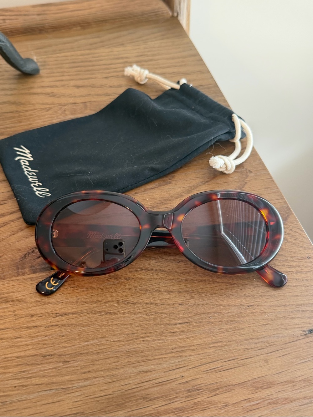 New $75 Madewell Valoma Tortoise Chunky Oval Sunglasses - Picture 5 of 9